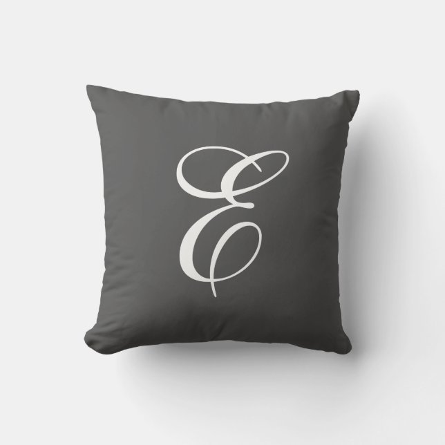 Coussin Carreau de monogramme de gris et de blanc de (Recto)