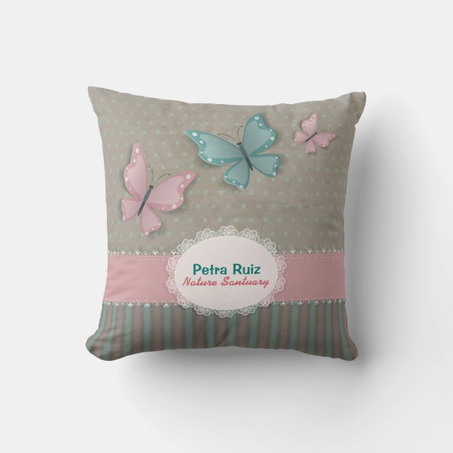 Coussin Carreau de monogramme de papillon (Recto)