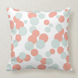 Coussin Carreau de motif de confettis de bulles de corail
