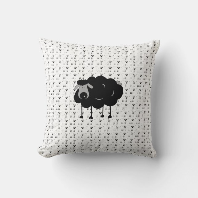 Coussin Carreau de moutons noirs (Recto)