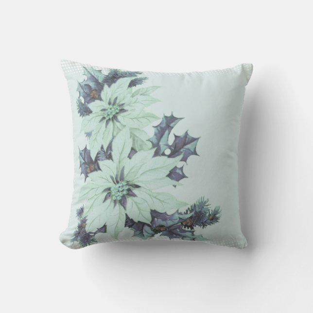 Coussin Carreau de Noël bleu et blanc (Recto)