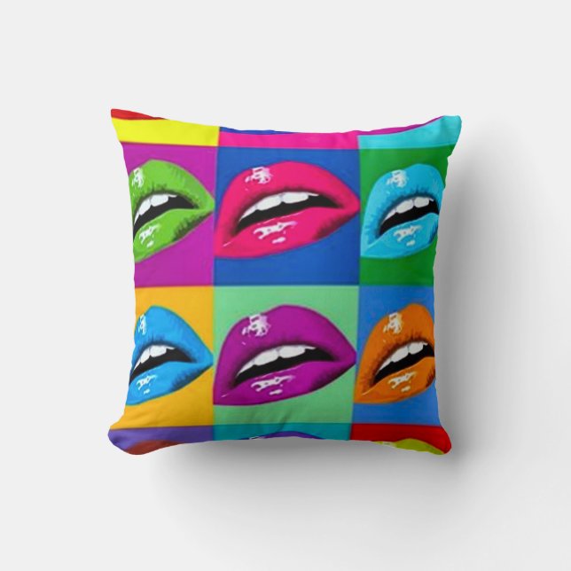 Coussin Carreau de Nouveau d'art de lèvres (Recto)