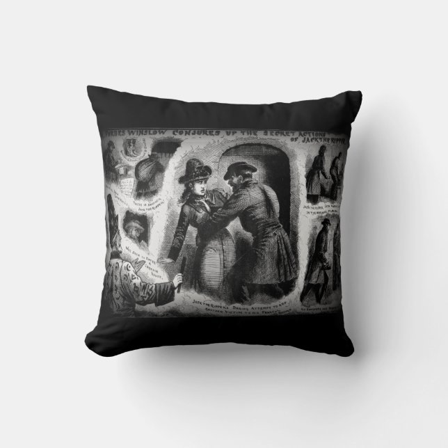 Coussin Carreau de nouvelles de police de Jack the Ripper (Recto)