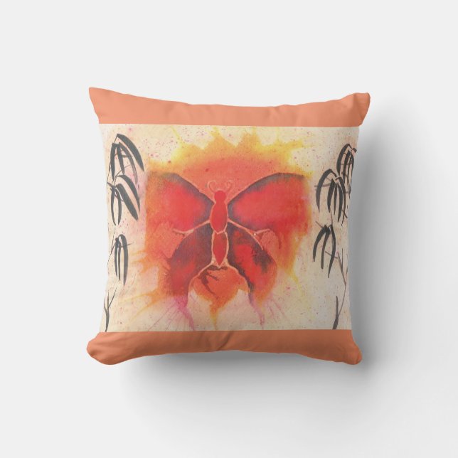 Coussin Carreau de papillon et de bambou (Recto)