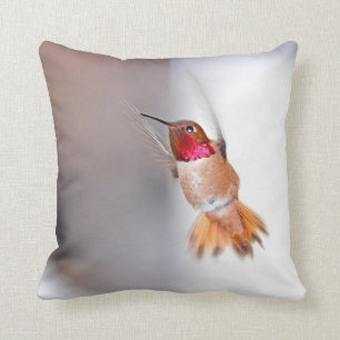 Coussin Carreau de photo de vol de colibri