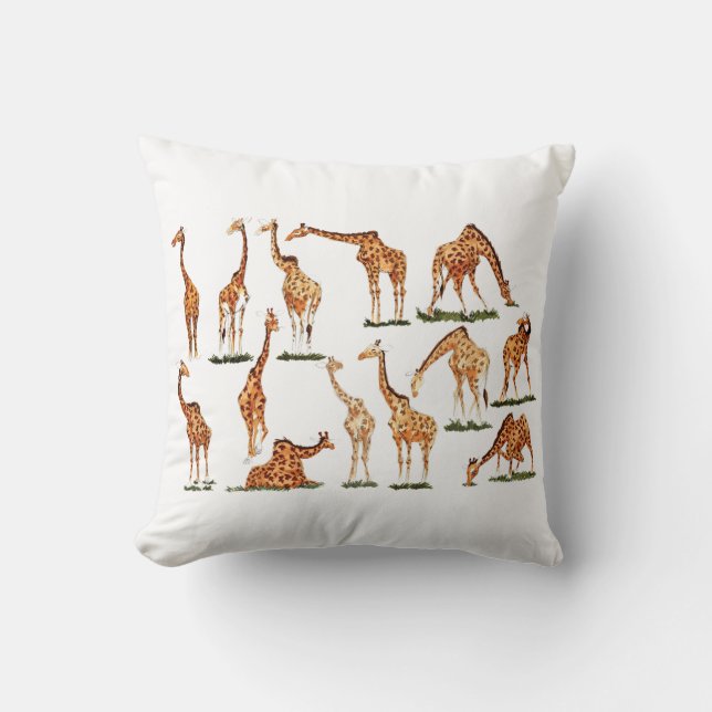 COUSSIN CARREAU DE POLYESTER DE "    GIRAFE" (Recto)