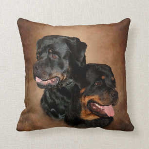 Coussin Carreau de polyester de rottweiler