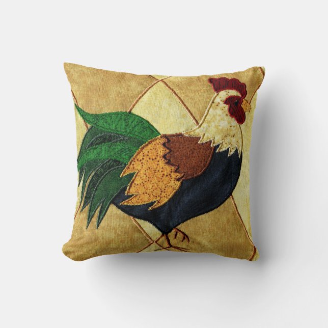 Coussin Carreau de regard piqué par coq mignon de pays (Recto)