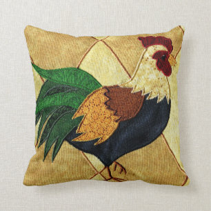 Coussin Carreau de regard piqué par coq mignon de pays