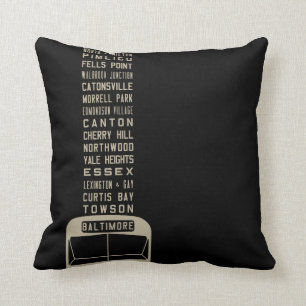 Coussin Carreau de rouleau d'autobus de Baltimore Flxible