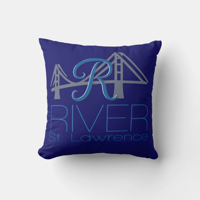 Coussin Carreau de Saint-Laurent de rivière de R (Recto)