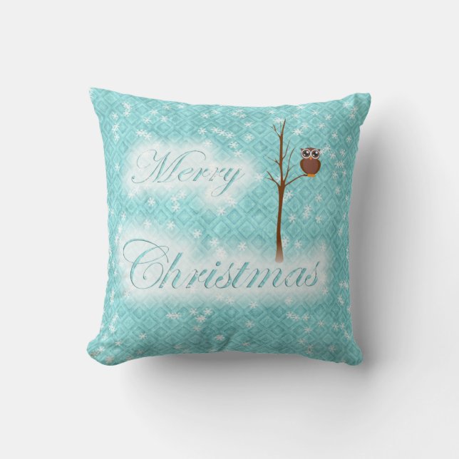 Coussin carreau de sarcelle d'hiver de Joyeux Noël (Recto)