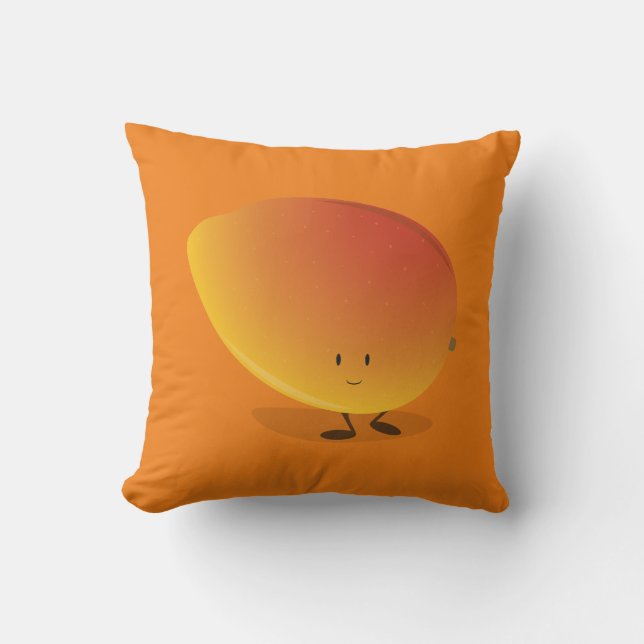 Coussin Carreau de sourire du caractère | de mangue (Recto)