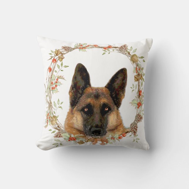 Coussin Carreau de vacances de berger allemand (Recto)