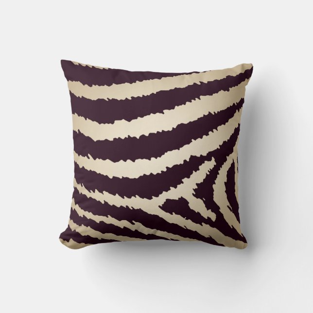 Coussin Carreau déchiqueté Brown d'impression de zèbre de (Recto)