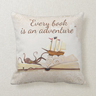 Coussin Carreau décoratif de citation de livre