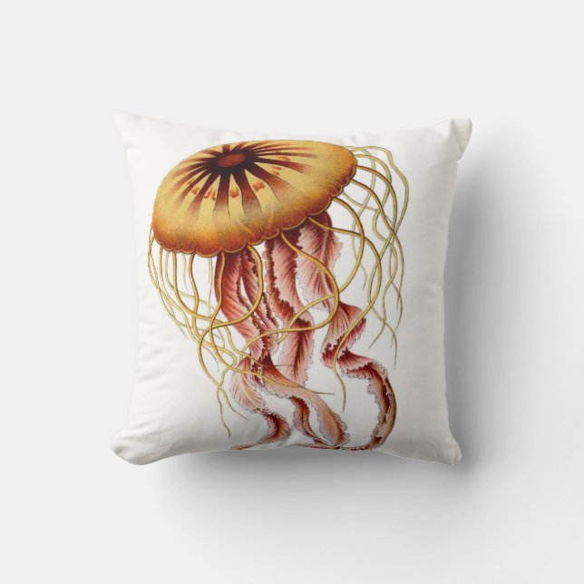 Coussin Carreau décoratif de plage nautique de méduses (Recto)