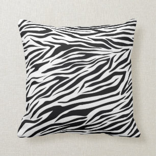 Coussin Carreau décoratif de zèbre blanc noir à la mode
