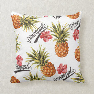Coussin Carreau décoratif floral d'ananas tropical