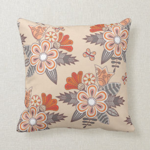Coussin Carreau décoratif floral de fleur assez rose