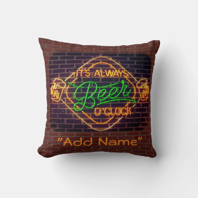 Coussin Carreau décoratif Mancave de bière de signe au (Recto)