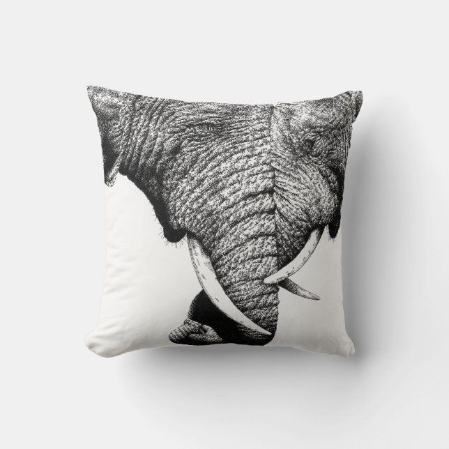 Coussin Carreau d'éléphants africains (Recto)