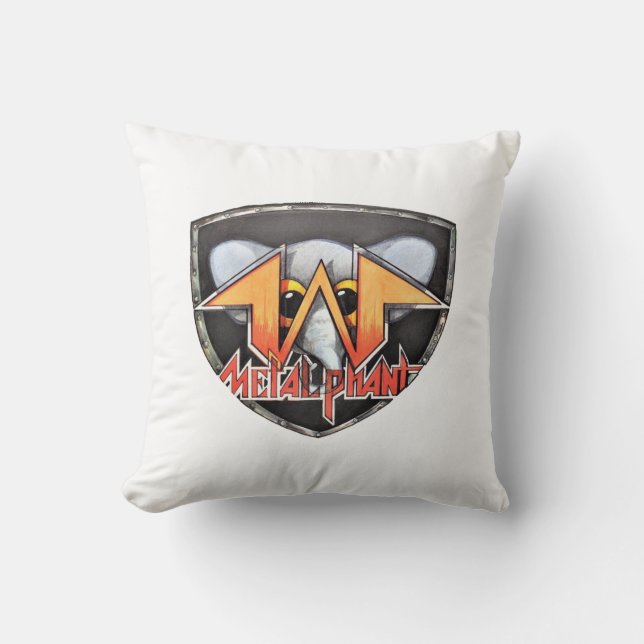 Coussin Carreau d'emblème de Metalphant - blanc (Recto)