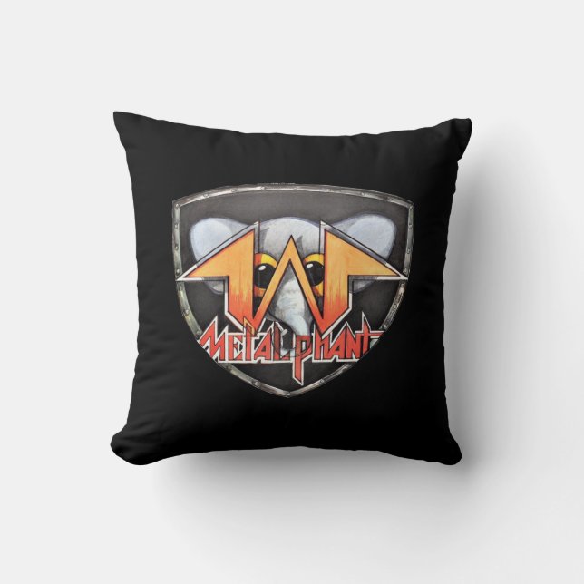 Coussin Carreau d'emblème de Metalphant - noir (Recto)