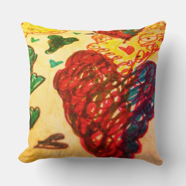 Coussin Carreau, des couleurs plus lumineuses, amusement, (Recto)