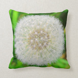 Coussin Carreau d'horloge de pissenlit en verts
