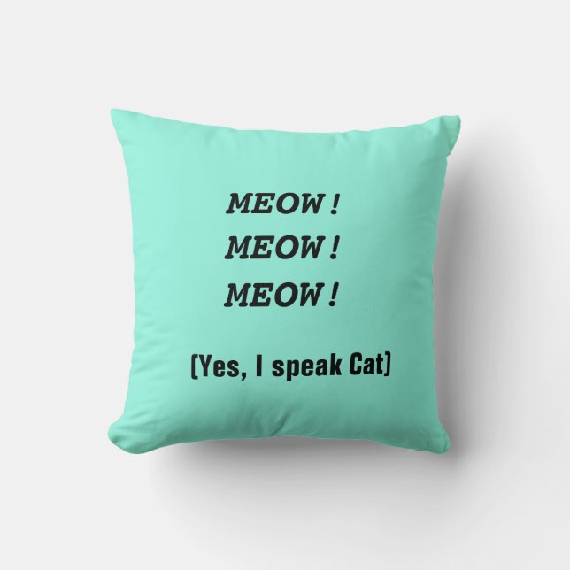 Coussin Carreau d'humour de chat (Recto)
