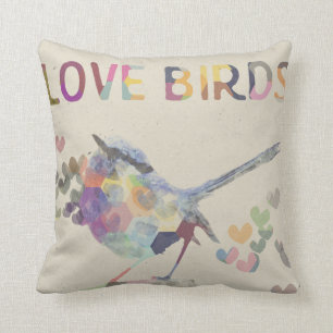 Coussin Carreau d'inséparables