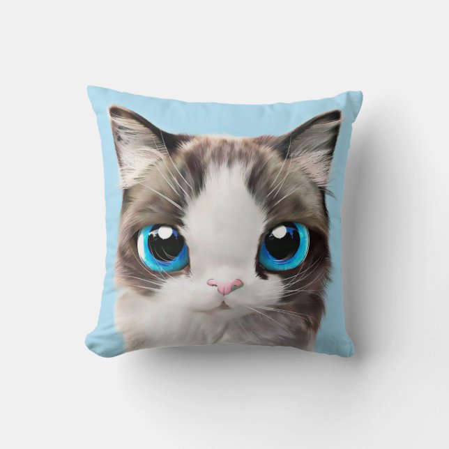 Coussin Carreau drôle d'amoureux des chats (Recto)