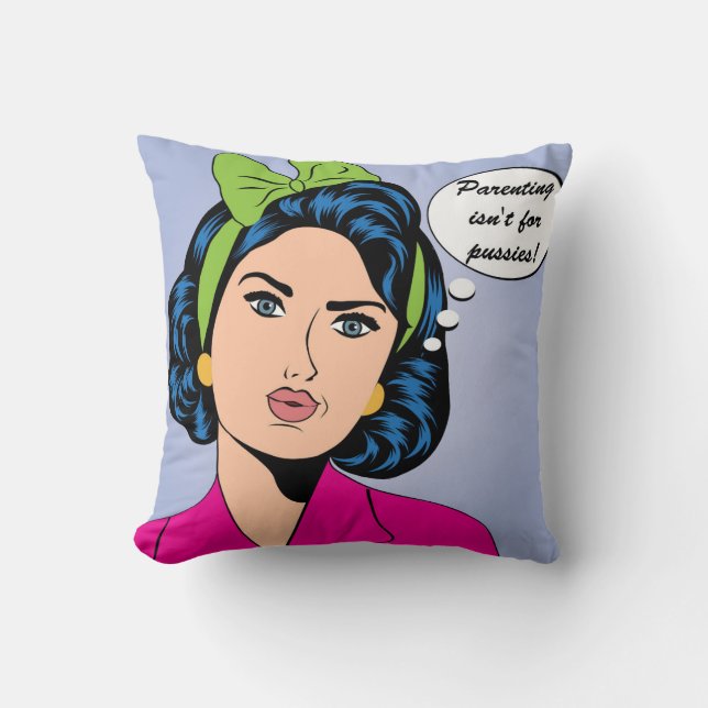 Coussin Carreau drôle de Parenting (Recto)