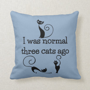 Coussin Carreau drôle il y a trois chats