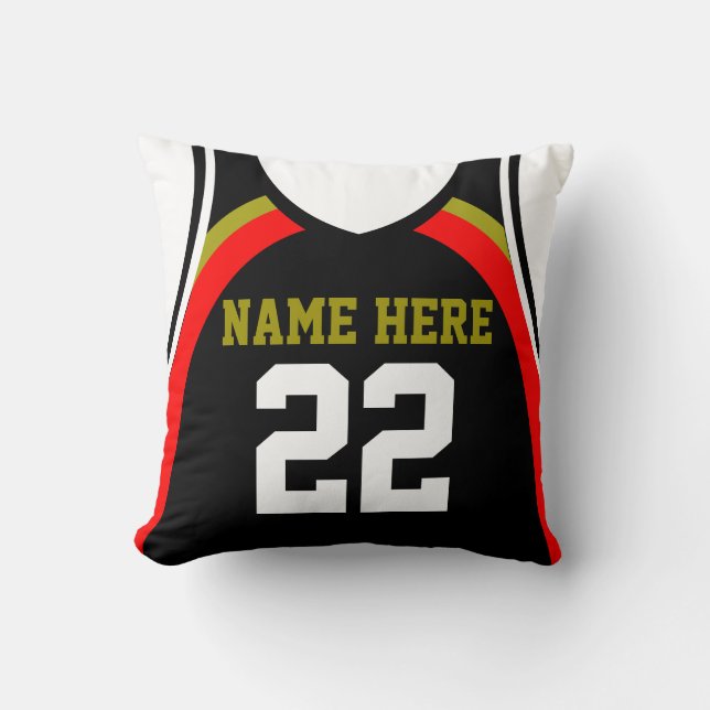 Coussin Carreau du Jersey de basket-ball de Personalizable (Recto)