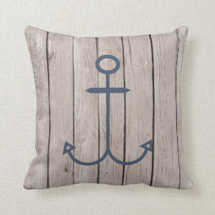 Coussin Carreau en bois et d'Ancre