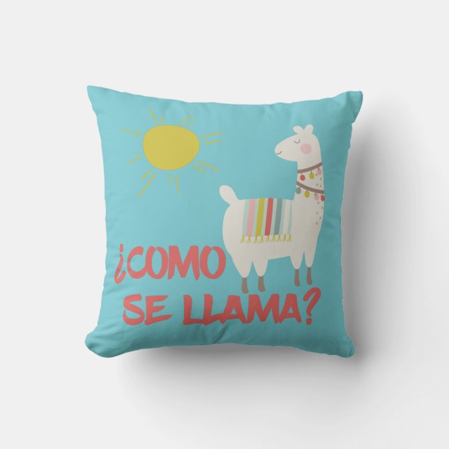 Coussin Carreau espagnol drôle de calembour de lama de Se (Recto)