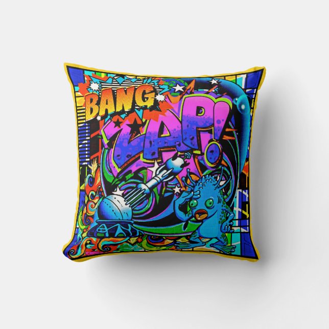 Coussin Carreau étranger vlan bleu (Recto)