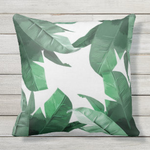 Coussin Carreau extérieur d'impression de feuille de