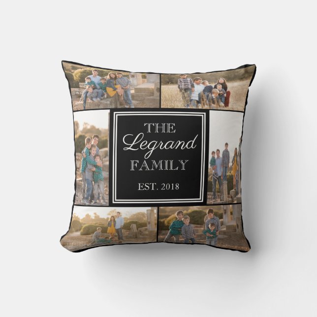 Coussin Carreau fait sur commande de photo de collage (Recto)