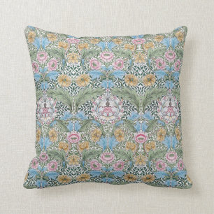 Coussin Carreau floral de motif de William Morris le Myrte