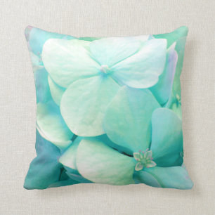 Coussin Carreau floral d'hortensia vert en bon état de