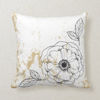 Coussin Carreau floral d'or de tableau rustique