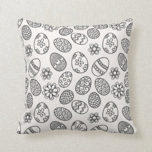 Coussin Carreau floral élégant du motif   d'oeufs de
