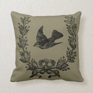 Coussin Carreau français 16" d'oiseau de pays x 16"