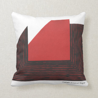 Coussin Carreau géométrique rouge et noir abstrait