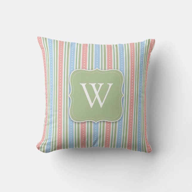 Coussin Carreau initial de bébé/garçon (Recto)