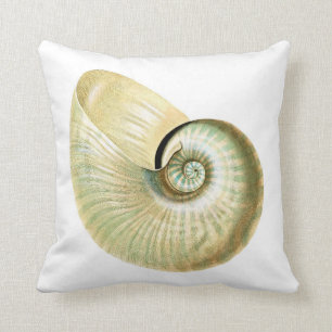 Coussin Carreau iridescent pâle de coquillage de Nautilus