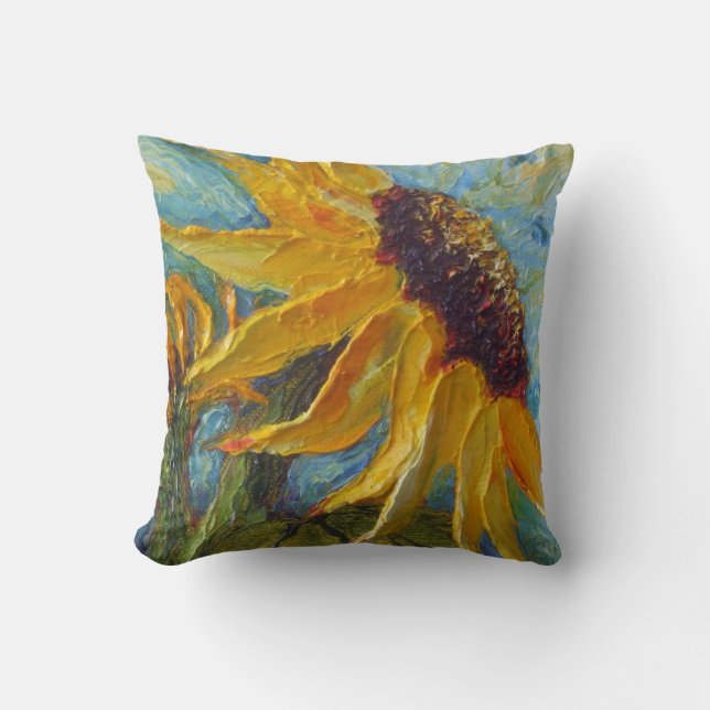Coussin Carreau jaune de tournesol (Recto)